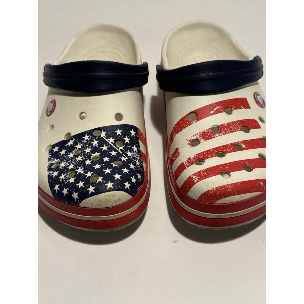 Crocs Adult Shoes Classic American Flag USA Clogs Men 6 Women 8 Patriot